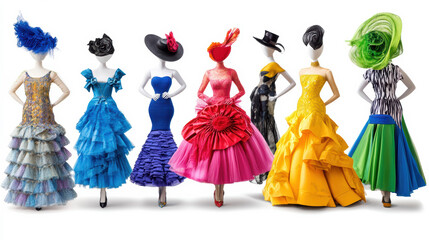 Evening gown sample mannequin for fashion shows.