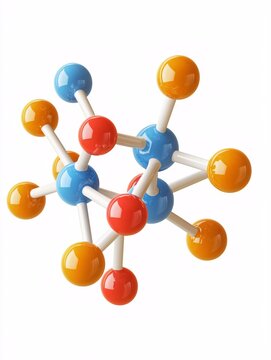 3D representation of a cofactor molecule highlighting its intricate structure and chemical bonds, set against a white background for educational purposes.