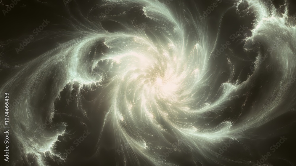 Poster abstract swirling light pattern in cosmic vortex design