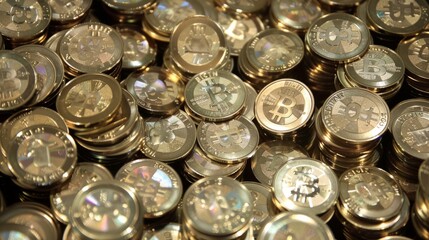 bitcoin, virtual currency, gold coins,