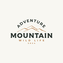 vintage mountain logo vector, adventure graphic print design