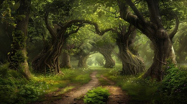 An ancient sacred grove protected by druids