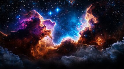 Fototapeta premium Cosmic Nebula Celestial Clouds Stars and Galactic Dust