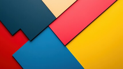 Abstract Geometric Pattern of Colorful Paper Shapes