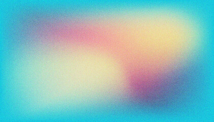 Abstract grainy background featuring soft blue, yellow, and pink tones with a smooth blend of colors, creating a vibrant texture for modern digital designs and backgrounds.