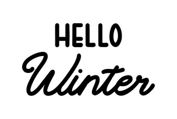 Vector illustration with lettering Hello Winter for icon, banners, logo, sale, design, website, cards, poster