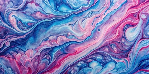Abstract pink blue and purple marble background with indigo swirls