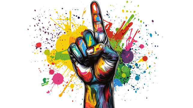 illustration for Martin Luther King Jr. Day, depicting a closed fist grasping a peace symbol against a white background. - Powered by Adobe