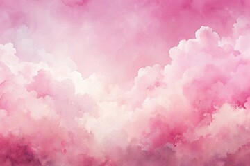 Fototapeta premium Abstract pink watercolor background with clouds