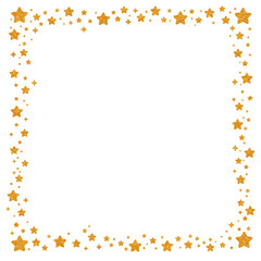 ゴールドフレーム　グリッター　ラメ　素材　キラキラ　飾り　枠　飾り罫　囲み　スター　高級感　エレガント　クラシック　アンティーク　おしゃれ　シンプル　見出し　タイトル　キャンペーン　正方形　白背景　白バック　透過