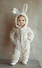 baby wearing a rabbit costume generated by AI