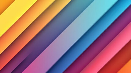 Obraz premium Abstract Diagonal Gradient Stripes in Warm and Cool Colors