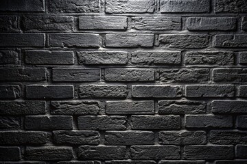 Fototapeta premium Dark Grunge Texture of a Black Concrete Wall with Brick Elements Captured in Macro Photography for Urban and Industrial Design Projects
