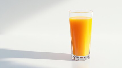 A Glass of Orange Juice on a White Background