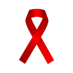 Vector illustration of red ribbon on transparent background