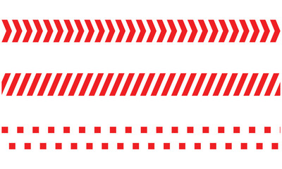 white and red caution warning tape set for industrial safety. vector illustration