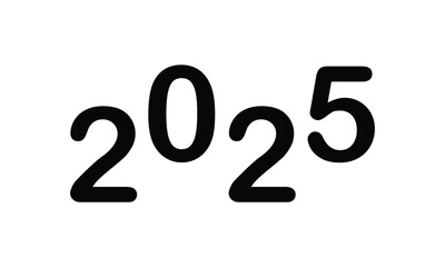Celebration of happy new year 2025 simple text.