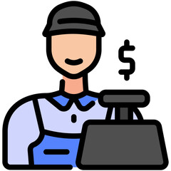 cashier filled line icon