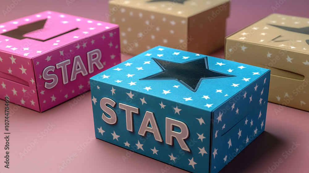 Poster 3d illustration of star interview method boxes for situation task action result analysis