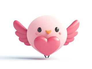 Obraz premium A cute pink heart with Cupid's bow and arrow