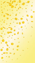 British pound coins falling. Scattered gold GBP
