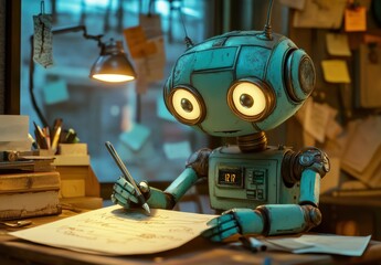 Fototapeta premium Robot Writing.