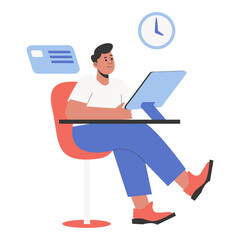 Freelance Working Illustration 