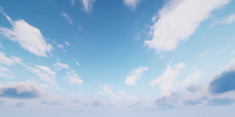 Obraz premium Majestic Aerial View above the Clouds with Bright Sunlight Shining in a Clear Blue Sky