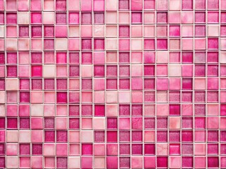 Elegant Pink Mosaic Tile Pattern Background for Abstract Art, Perfect for Modern Design Projects and Aesthetic Interior Decor, Capturing the Essence of Minimalism and Color Harmony