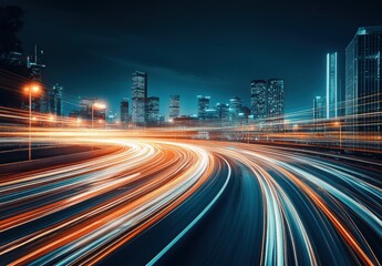 Fototapeta premium City Lights & Speed.
