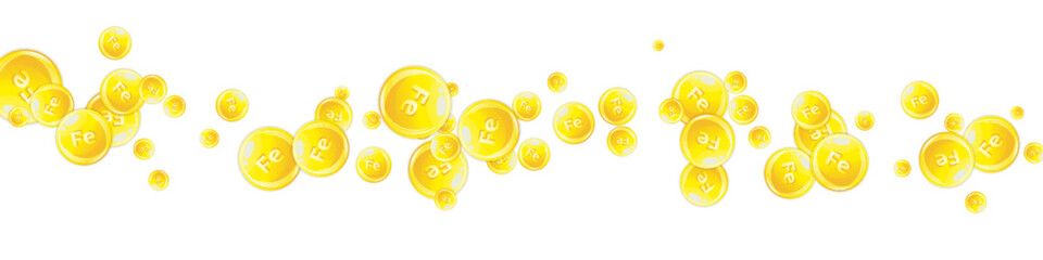 Ferritin round droplets scattered randomly.