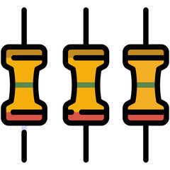 resistor filled line icon