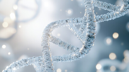 Bubbly DNA Double Helix Structure against Abstract Background. 