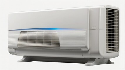 An isolated air conditioner outside on a white or transparent background,
