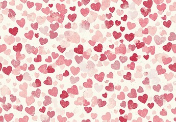 A white background with small pink and red hearts