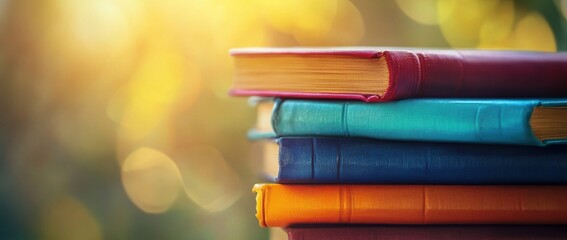 Book Stack Sunset Glow.