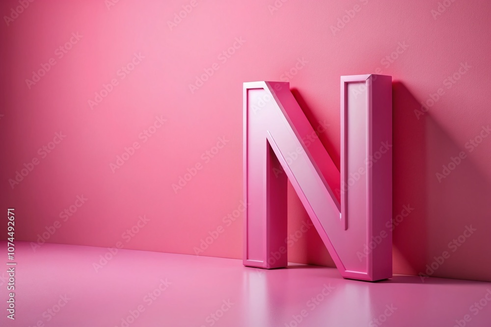 Aufkleber eye-catching 3d render of a pink 'n' font on a minimalist background with ample copy space for creat