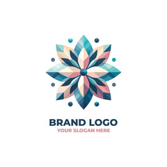 flat logo of a flower with geometric petals