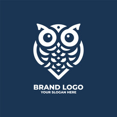 a minimalist logo of an owl