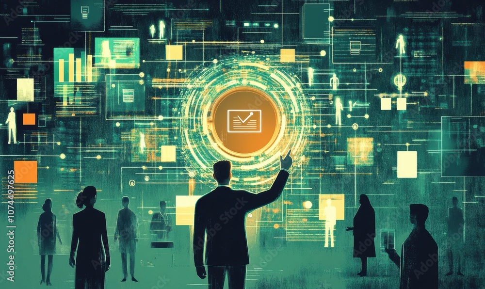 Poster digital data network.