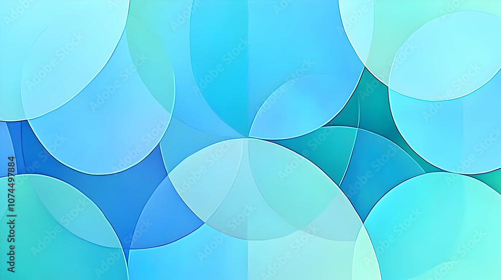 Poster abstract background with overlapping blue and turquoise circles.