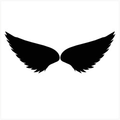 Wing logo company, Abstract wing logo vector, Animal wing design concept, vector wing pair isolated black on white Background
