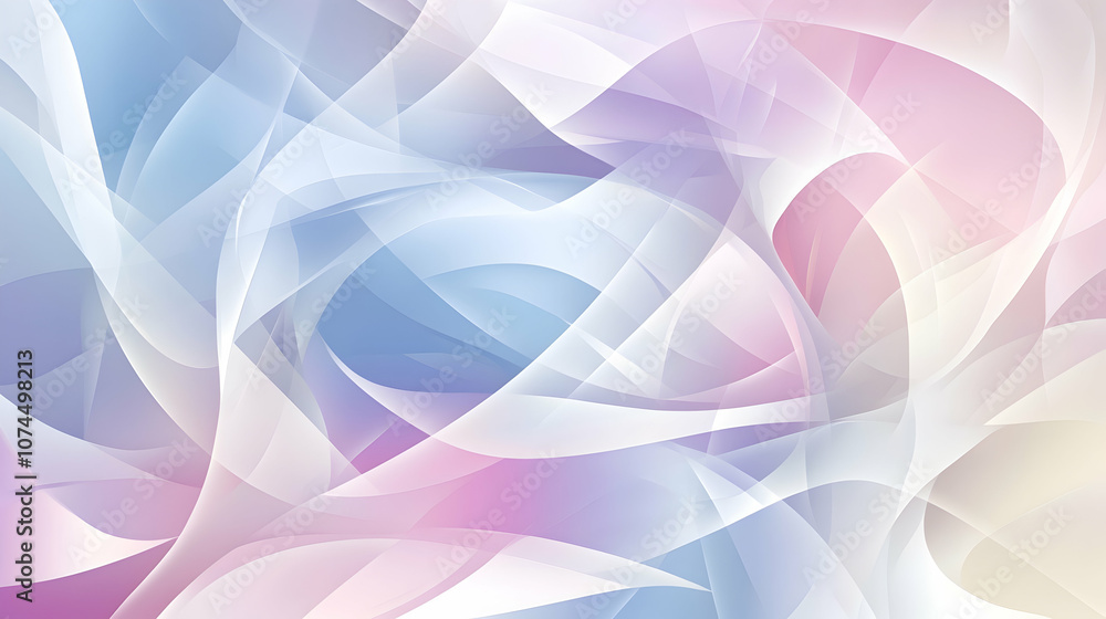 Poster abstract background with soft pastel colors and flowing lines.