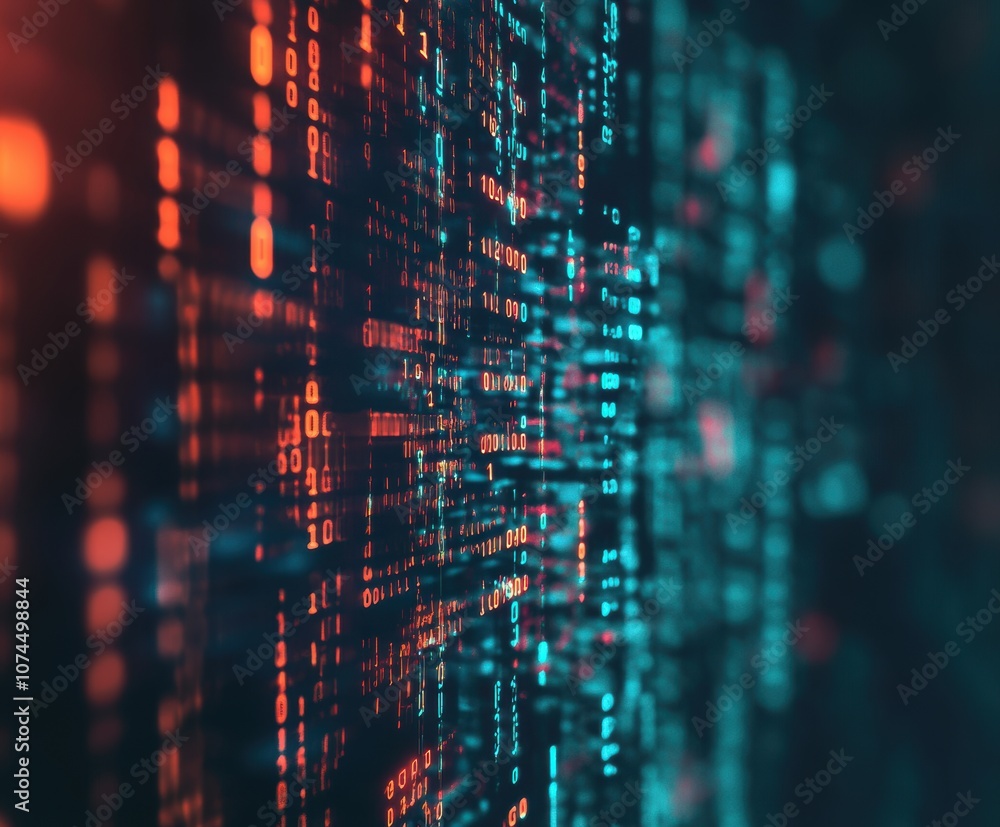 Poster binary code flow.