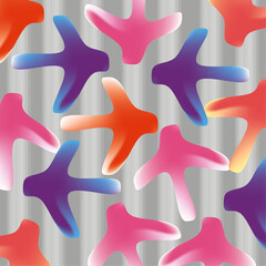 Abstract illustration of various shapes, on a gray background with a slight gradient.