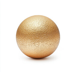Golden metallic sphere with raised textured surface artistry