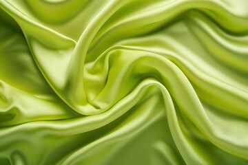 Obraz premium Abstract Draped Lime Green Satin Fabric