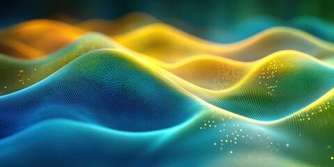 Obraz premium Digital Waves of Light Energy in Abstract Design Featuring Vivid Colors and Smooth Transitions for Modern Art Enthusiasts