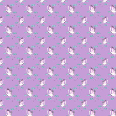 10 Seamless Pattern Set, Watercolor birds, Scrapbook Paper, pattern Fabric, Beautiful Backgrounds, White birds ,background of purple colors, birds fly
