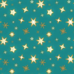 星空の柄_緑(シームレス)